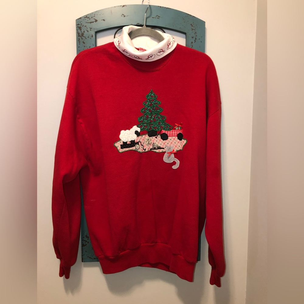 Vintage Christmas cats Sweatshirt Size XL